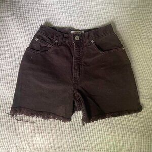 Vintage 90’s Brown High Waisted Cut Off Denim Shorts, size 25